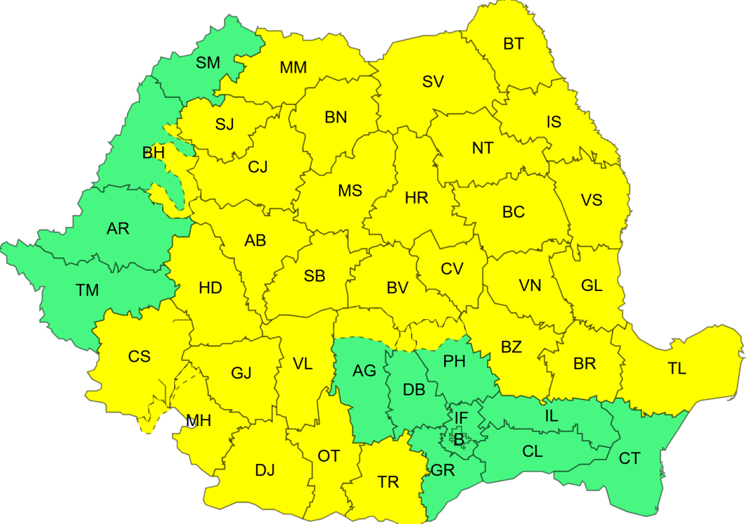 Vremea va suferi o răcire considerabilă până la finalul săptămânii. ANM a lansat alerte cod portocaliu pentru viscol și galben pentru vânt.
