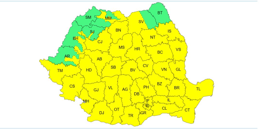 ALERTĂ METEO | Cod galben de furtuni și grindină în București. Specialiștii în meteorologie anunță zile cu ploi și vânt puternic, cu rafale de 60-70 km/h.