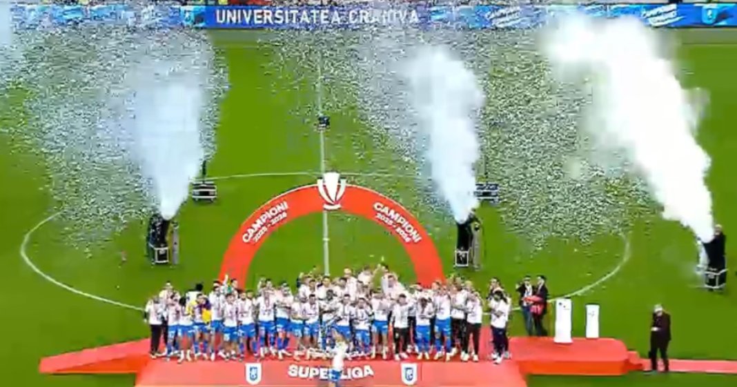 Superliga: Universitatea Craiova obține titlul de campioană a României după succesul de 5-0 în fața Universității Cluj. Formația...