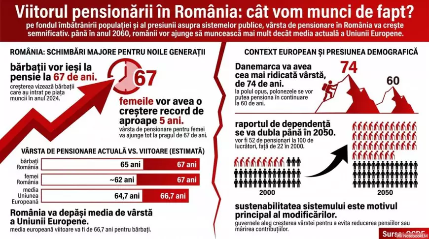 Românii se vor retrage la 67 de ani, femeile fiind cele mai impactate: când va surveni modificarea semnificativă a legislației Românii se vor retrage la 67 de ani, femeile fiind cele mai impactate: când va surveni modificarea semnificativă a legislației
